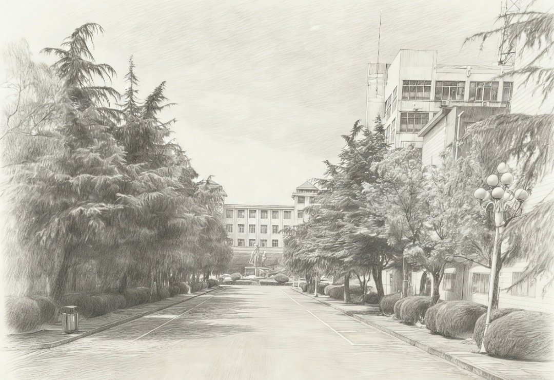 校园风景素描1